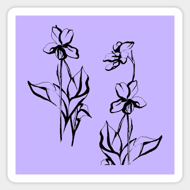 violet flowers Sticker by Art by Taya 